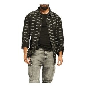 SER.O.YA Alex Button Down Shirt Logo Print Western Jacket Shacket S